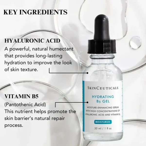 SkinCeuticals Hydrating B5 Gel Serum 30ml (1 fl oz) – Oil-Free Hyaluronic Acid Moisturizer