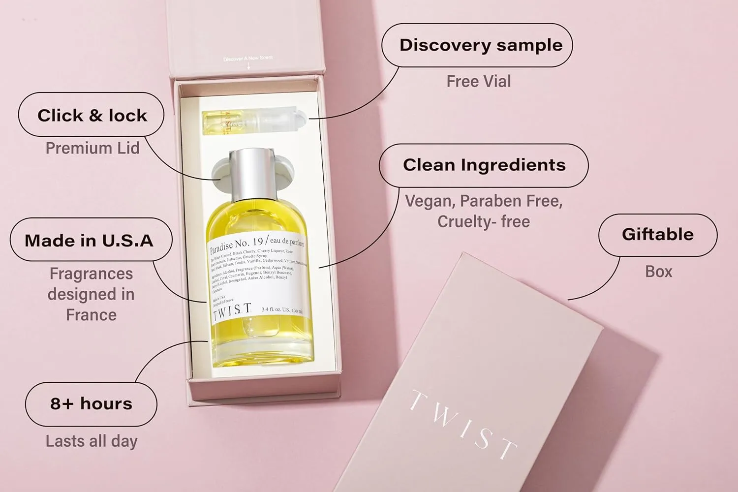 Twist – Paradise No. 19 – Eau De Parfum Inspired by T. Ford Lost Cherry, Long-Lasting Perfume for Women & Men, Paraben Free, Vegan, Clean Ingredients, Unisex Fragrance – Spray 100 ml _ 3.4 fl. oz.2