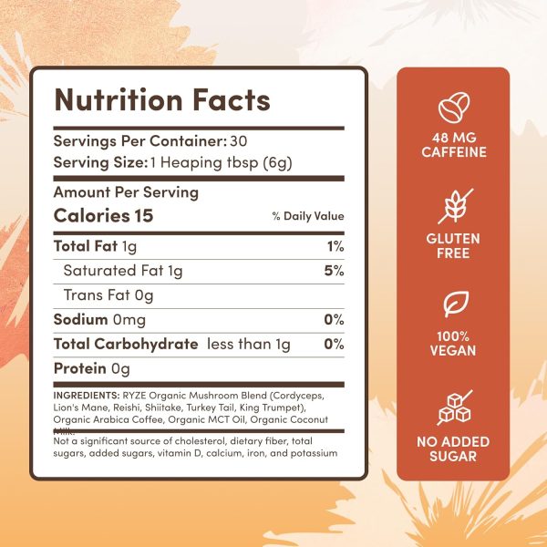 Ryze Mushroom Coffee W/ Spoon Organic | 30 servings