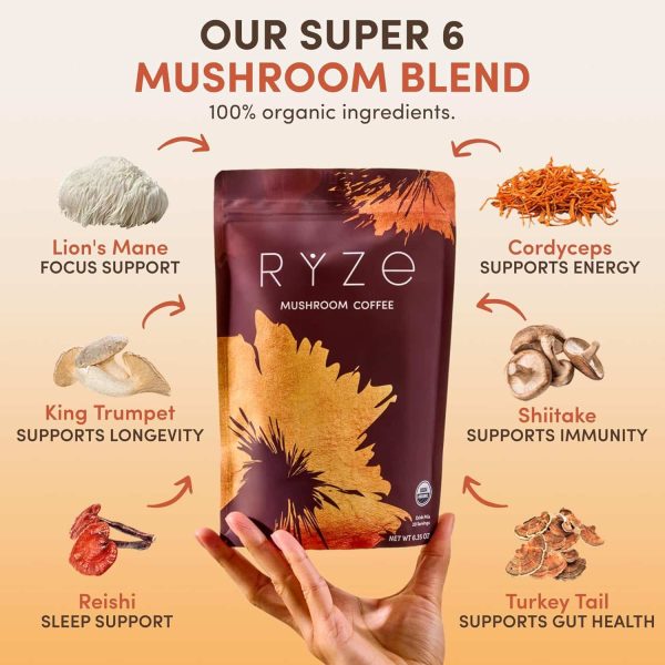 Ryze Mushroom Coffee W/ Spoon Organic | 30 servings