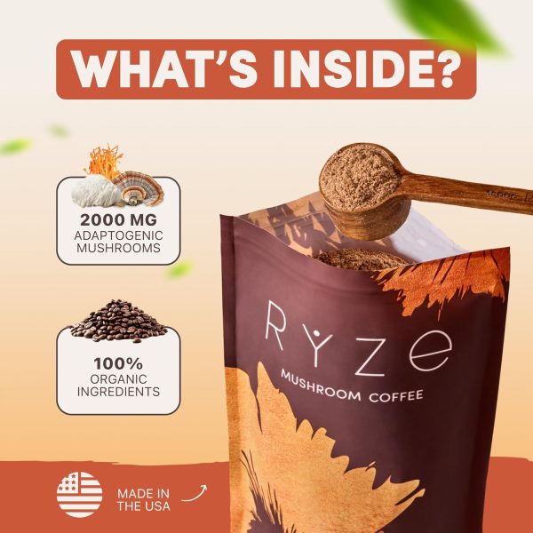 Ryze Mushroom Coffee W/ Spoon Organic | 30 servings