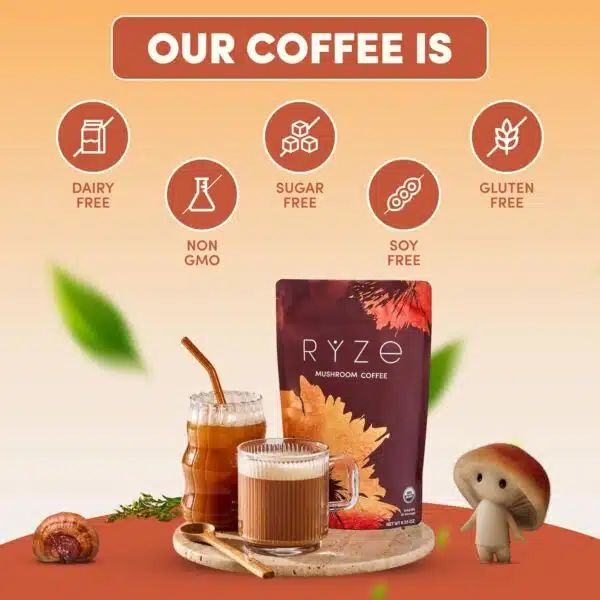 Ryze Mushroom Coffee W/ Spoon Organic | 30 servings