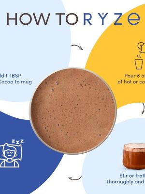 RYZE SUPERFOODS Mushroom Hot Cocoa Melatonin Sleep Supplement, Keto Cocoa Powder with Reishi Mushroom, Melatonin, Glycine, Cacao, L-Theanine, Chicory to Help Fall Asleep and Stay Asleep, 20 Servings5